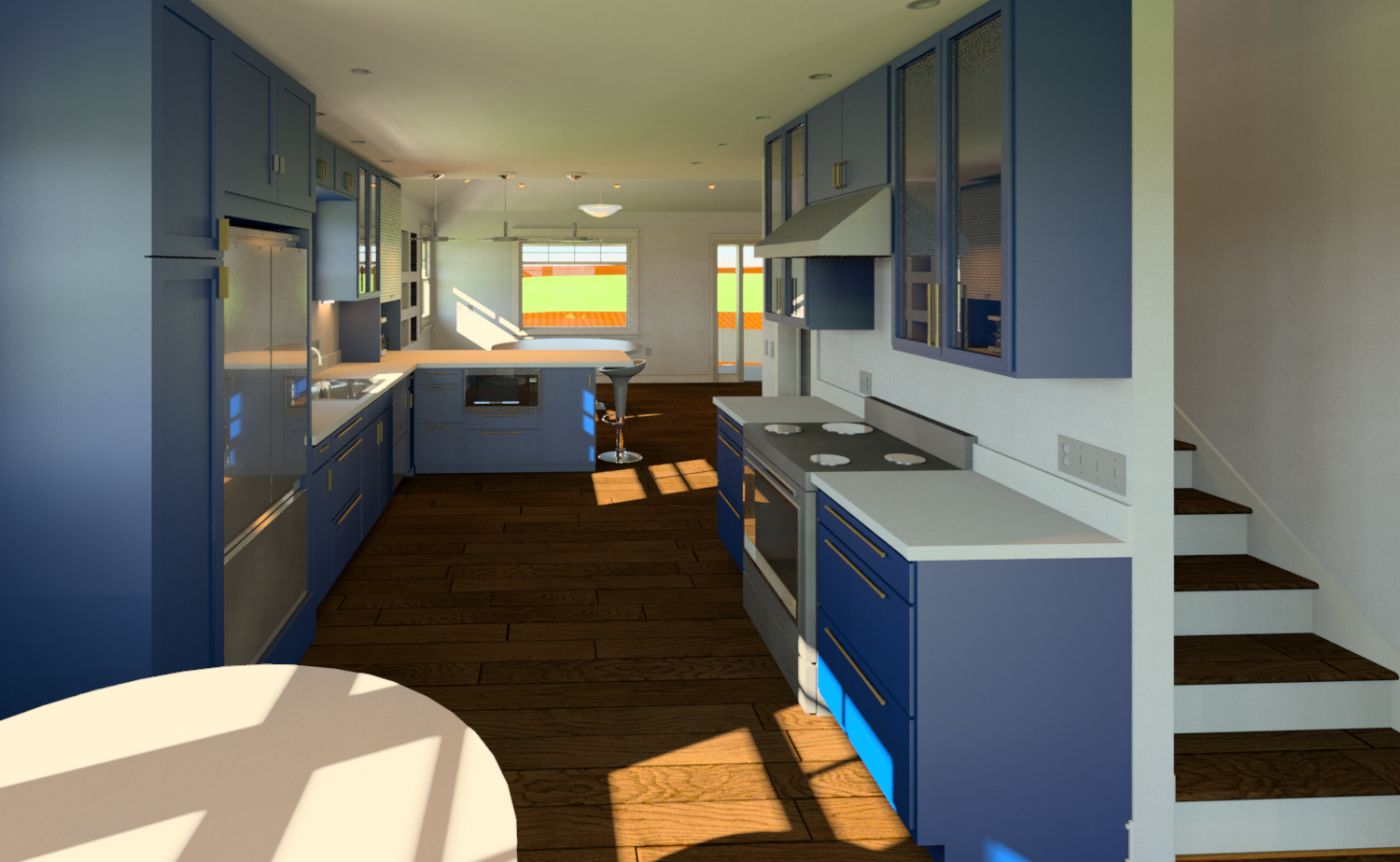 Kitchen from Back — 3D render